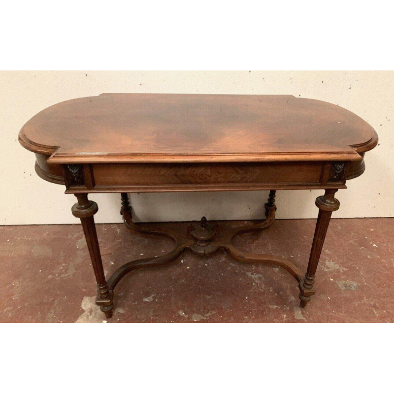 Table bureau Napoléon III en palissandre et placage, XIXᵉ siècle
