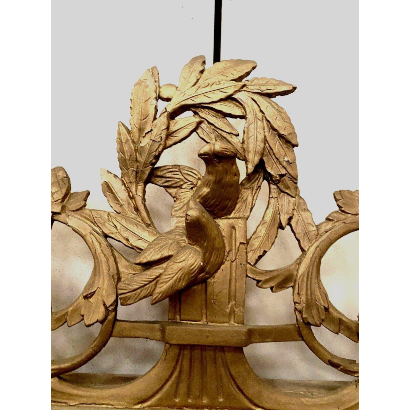Louis XVI style mirror in wood and gilded stucco, 19th century