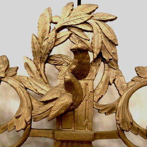 Louis XVI style mirror in wood and gilded stucco, 19th century