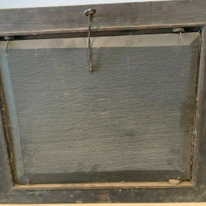 Olieverf op eikenhouten paneel, levendig landschap, 19e eeuw