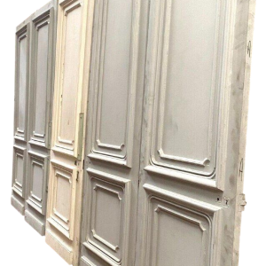 Set of five double-sided, molded Haussmann-style doors, 19th century