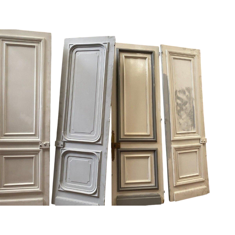 Set of five double-sided, molded Haussmann-style doors, 19th century