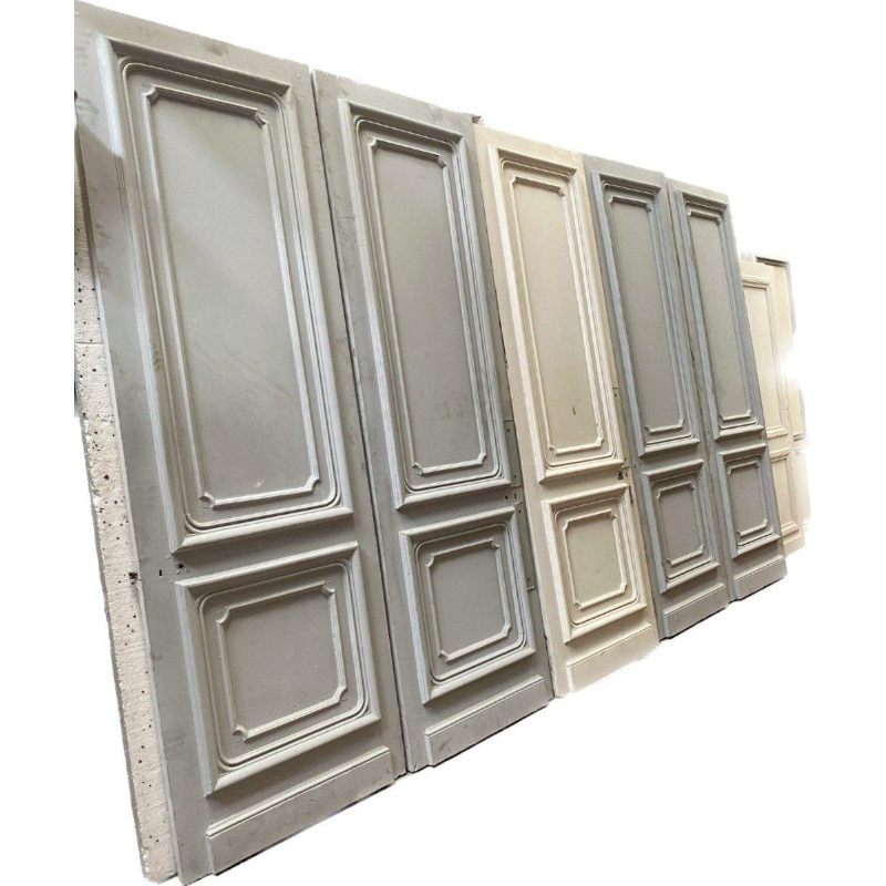 Set of five double-sided, molded Haussmann-style doors, 19th century