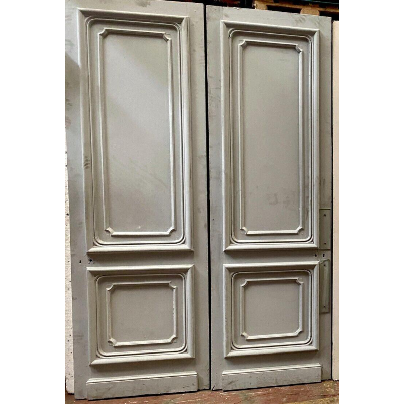 Set of five double-sided, molded Haussmann-style doors, 19th century
