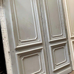 Set van vijf dubbelzijdige, geprofileerde deuren in Haussmann-stijl, 19e eeuw