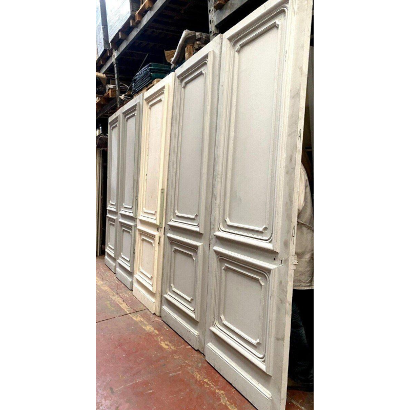 Set of five double-sided, molded Haussmann-style doors, 19th century