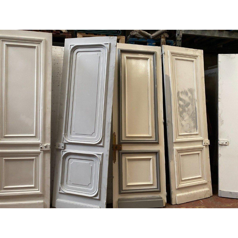 Set of five double-sided, molded Haussmann-style doors, 19th century