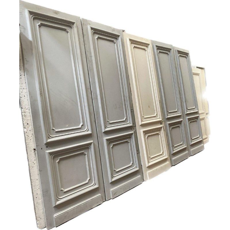 Set of five double-sided, molded Haussmann-style doors, 19th century