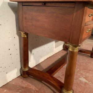 Empire style desk in mahogany and veneer, 20th century