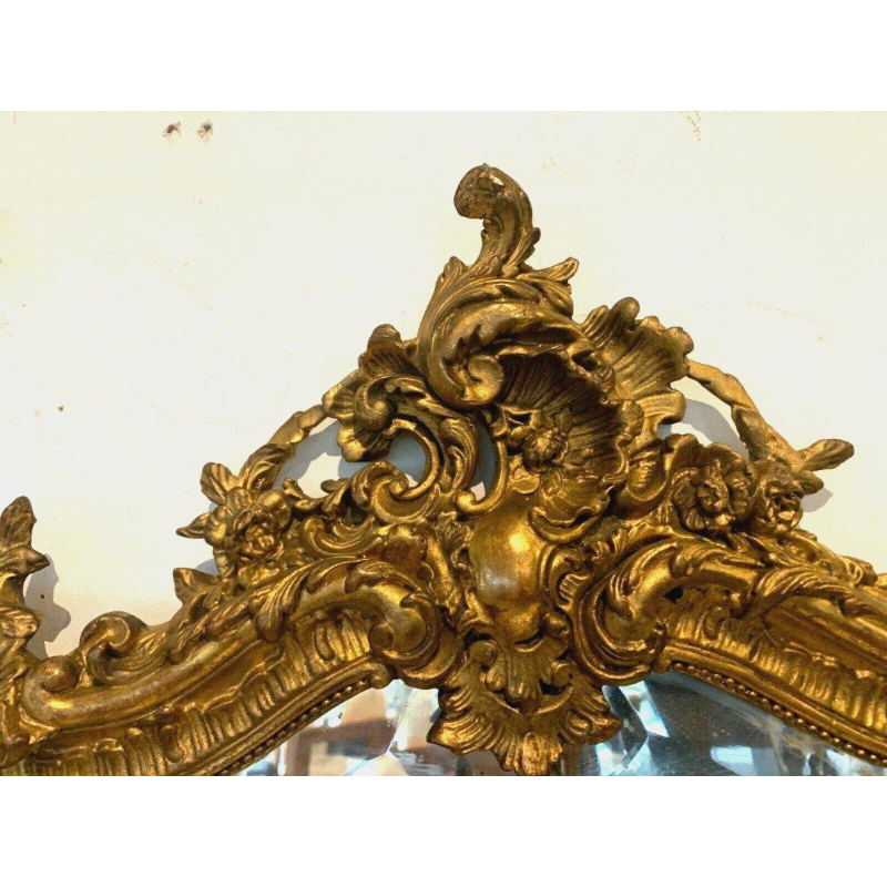 Louis XV Rococo style mirror in wood and gilded stucco, early 20th century