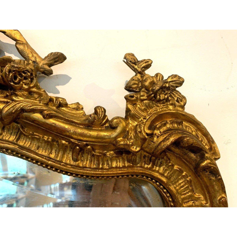 Louis XV Rococo style mirror in wood and gilded stucco, early 20th century