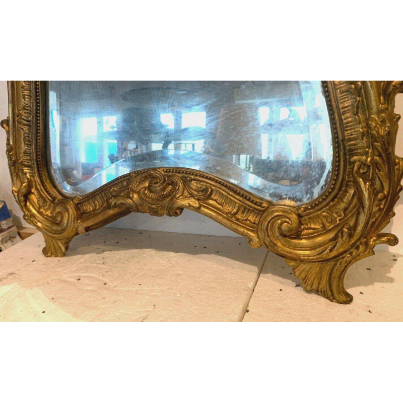 Miroir de style Louis XV Rocaille en bois et stuc doré, début XXᵉ siècle