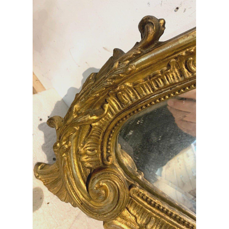 Louis XV Rococo style mirror in wood and gilded stucco, early 20th century