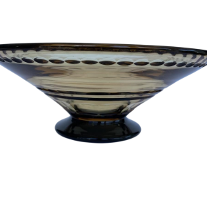 Val-Saint-Lambert, coupe Art Déco en cristal gravé, couleur topaze, ca 1930