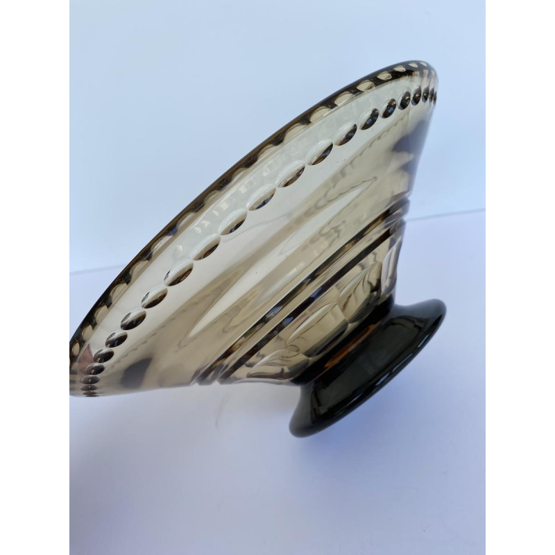 Val-Saint-Lambert, coupe Art Déco en cristal gravé, couleur topaze, ca 1930