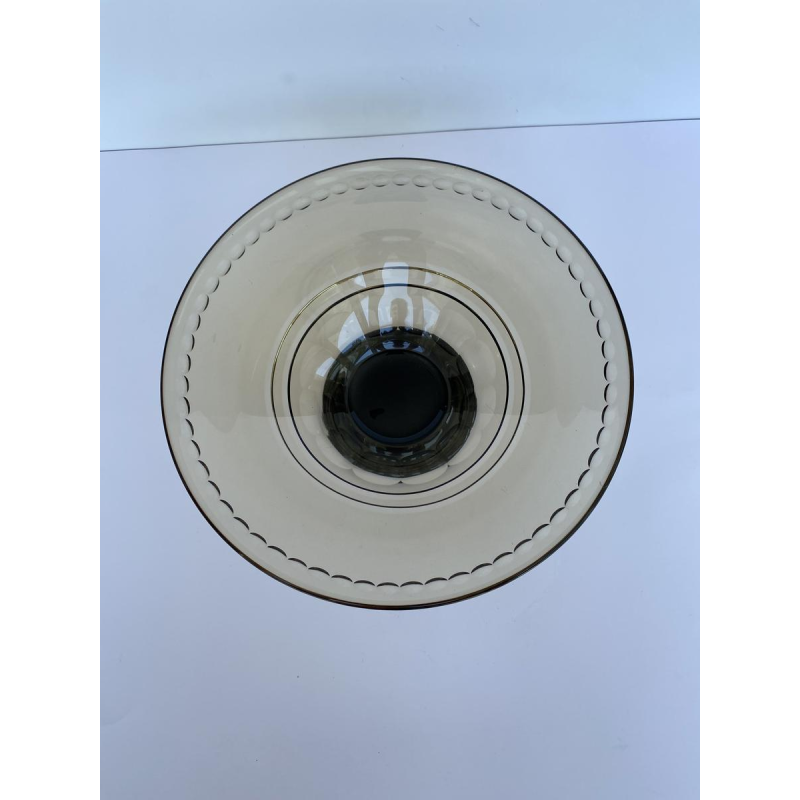 Val-Saint-Lambert, coupe Art Déco en cristal gravé, couleur topaze, ca 1930