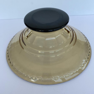 Val-Saint-Lambert, coupe Art Déco en cristal gravé, couleur topaze, ca 1930