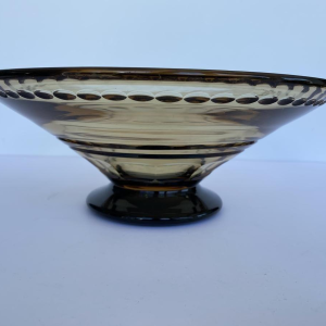Val-Saint-Lambert, coupe Art Déco en cristal gravé, couleur topaze, ca 1930