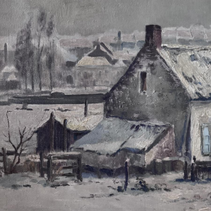 Henri BODART «Paysage namurois sous la neige» peinture huile sur toile