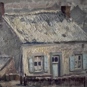 Henri BODART «Paysage namurois sous la neige» peinture huile sur toile