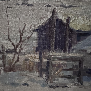 Henri Bodart, "Namur Landscape in the Snow," oil painting on canvas