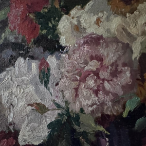 Albert Dandoy “Boeket van bloemen”, zeldzaam stilleven, olieverf op doek