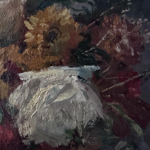 Albert DANDOY “Bouquet of Flowers” rare still life, oil on canvas