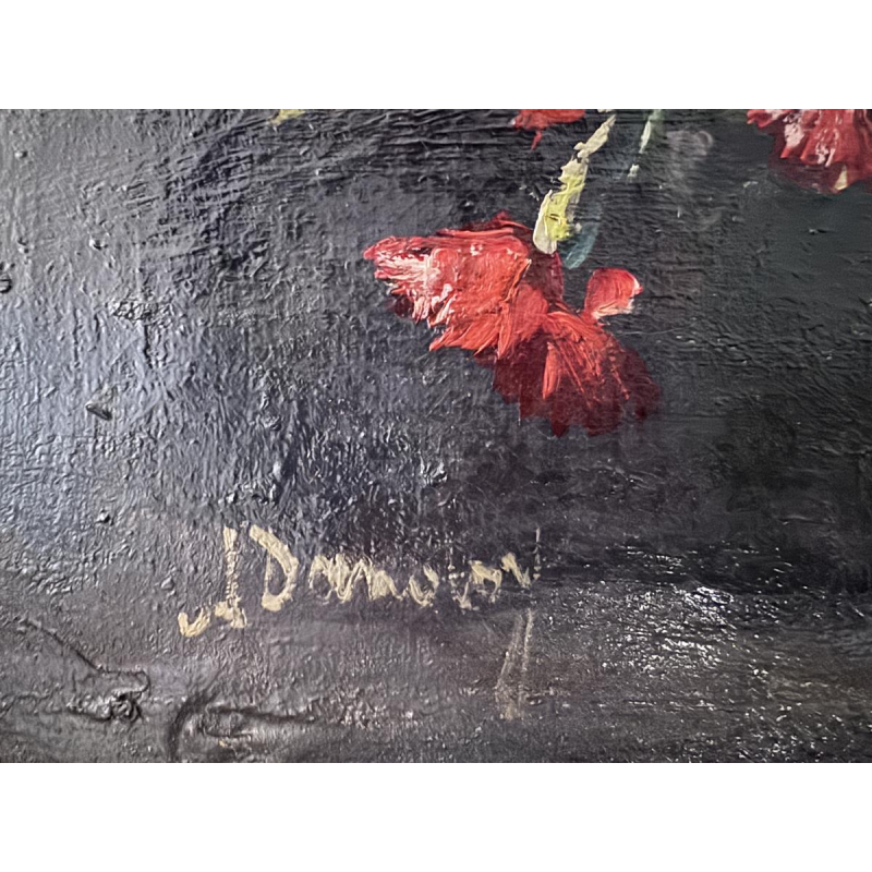 Albert Dandoy “Boeket van bloemen”, zeldzaam stilleven, olieverf op doek