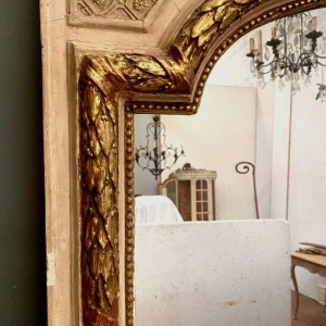 Louis XV style mirror in wood and gilded and patinated stucco, 19th century
