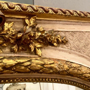 Louis XV style mirror in wood and gilded and patinated stucco, 19th century