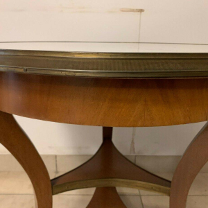 Guéridon tripode de style Empire en acajou, dessus en marbre, XXᵉ siècle