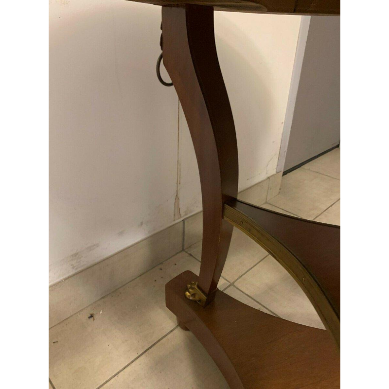 Empire style mahogany tripod pedestal table with marble top, 20th century