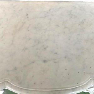 Louis XV style fireplace in white Carrara marble, 19th century