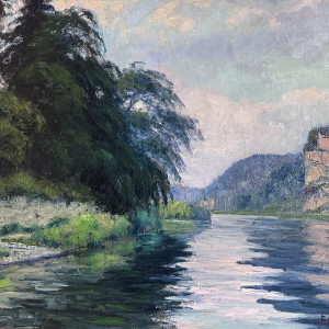 Eugène COLIGNON “The Meuse at Beez - Namur” oil painting on canvas