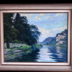 Eugène COLIGNON “The Meuse at Beez - Namur” oil painting on canvas