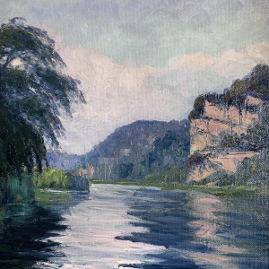 Eugène COLIGNON “The Meuse at Beez - Namur” oil painting on canvas