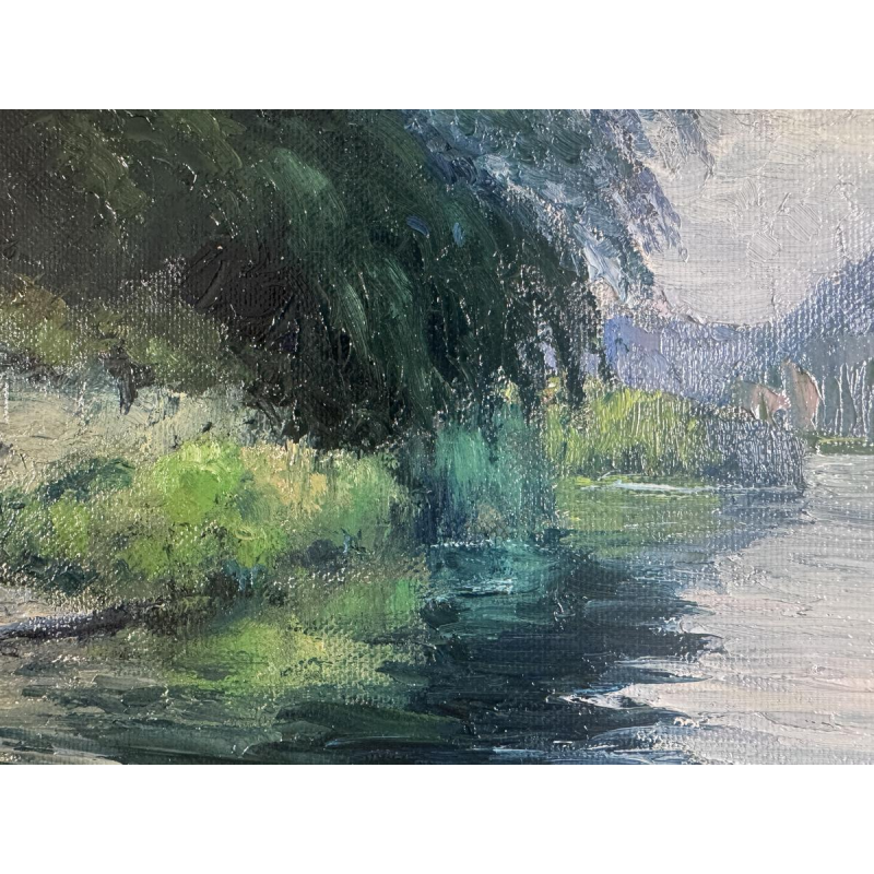 Eugène COLIGNON “The Meuse at Beez - Namur” oil painting on canvas