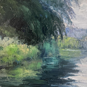 Eugène COLIGNON «La Meuse à Beez - Namur» tableau huile sur toile