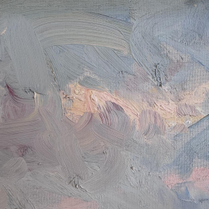 Renée PRINZ «Bateliers sur la Meuse à Namur» peinture huile sur toile