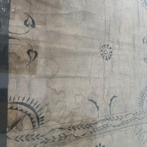 Decoratief paneel, stof met geometrisch en florale motieven, Frans-Polynesië, 20e eeuw