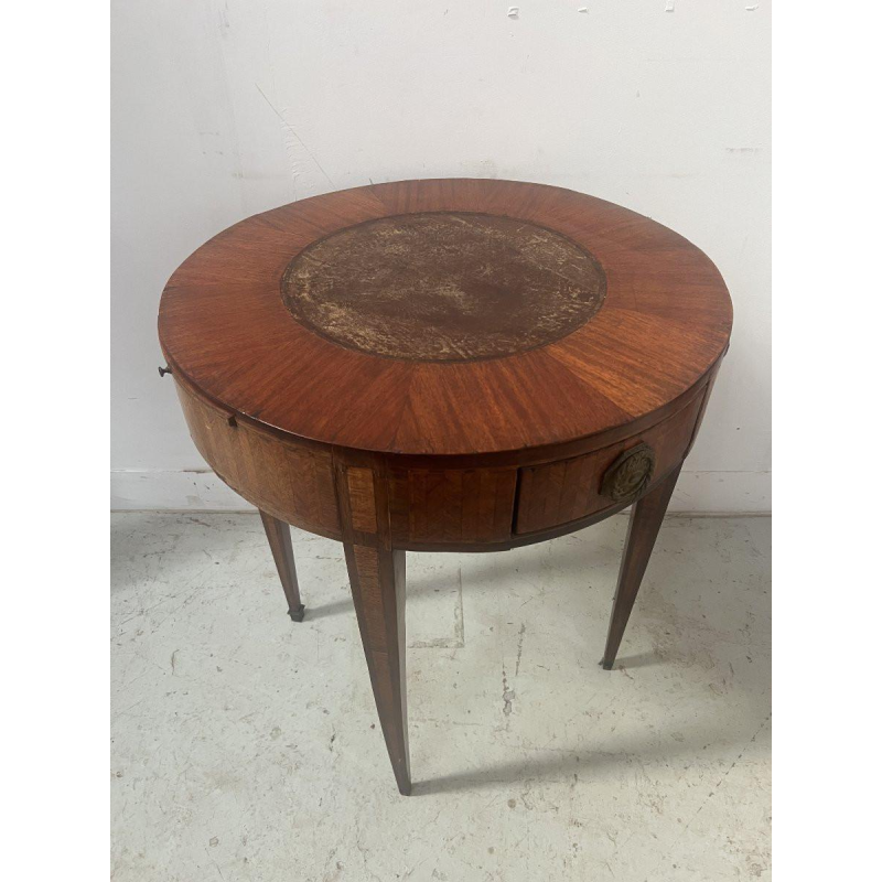 Louis XVI style marquetry side table with removable top, 20th century