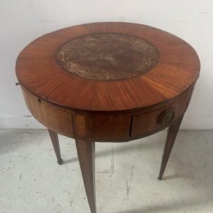 Louis XVI style marquetry side table with removable top, 20th century