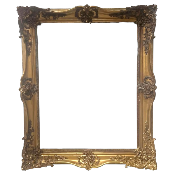 Grand encadrement en bois et stuc doré ( H 195cm ) XIXe siècle