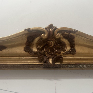 Grand encadrement en bois et stuc doré ( H 195cm ) XIXe siècle