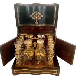 Complete Boulle marquetry liquor cabinet, Napoleon III style, 19th century