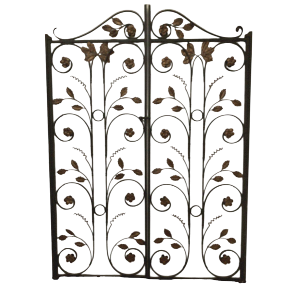 Séparation d’intérieur à double portes en fer forgé patiné, XXᵉ siècle