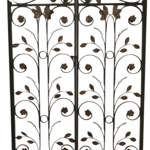 Interior partition with double doors in patinated wrought iron, 20th century