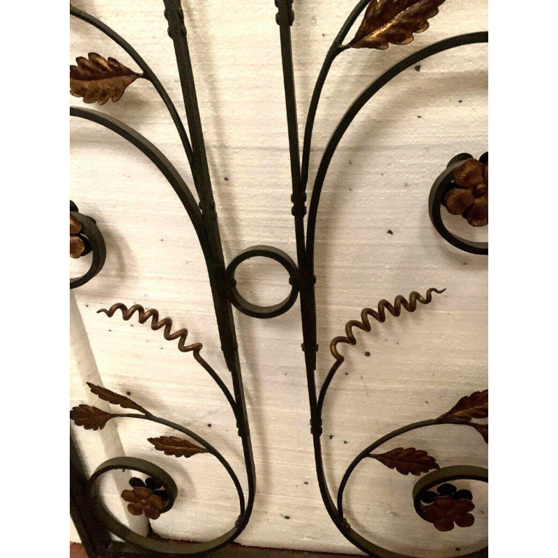 Interior partition with double doors in patinated wrought iron, 20th century