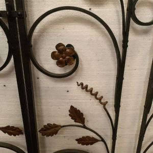 Binnenwand met dubbele deuren van gepatineerd smeedijzer, 20e eeuw