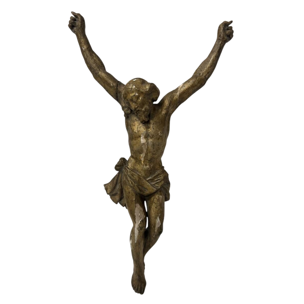 Christ en bois sculpté et doré, XIX siècle
